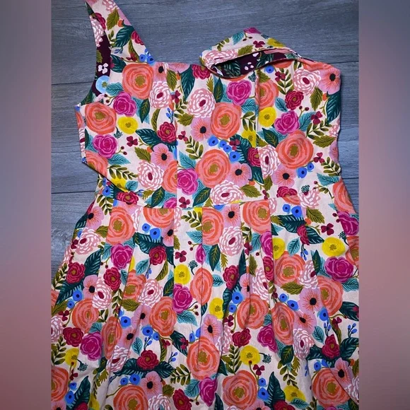 EUC Like New OOAK Reversible Handmade Vintage Style Retro Floral Colorful Dress - Picture 7 of 11